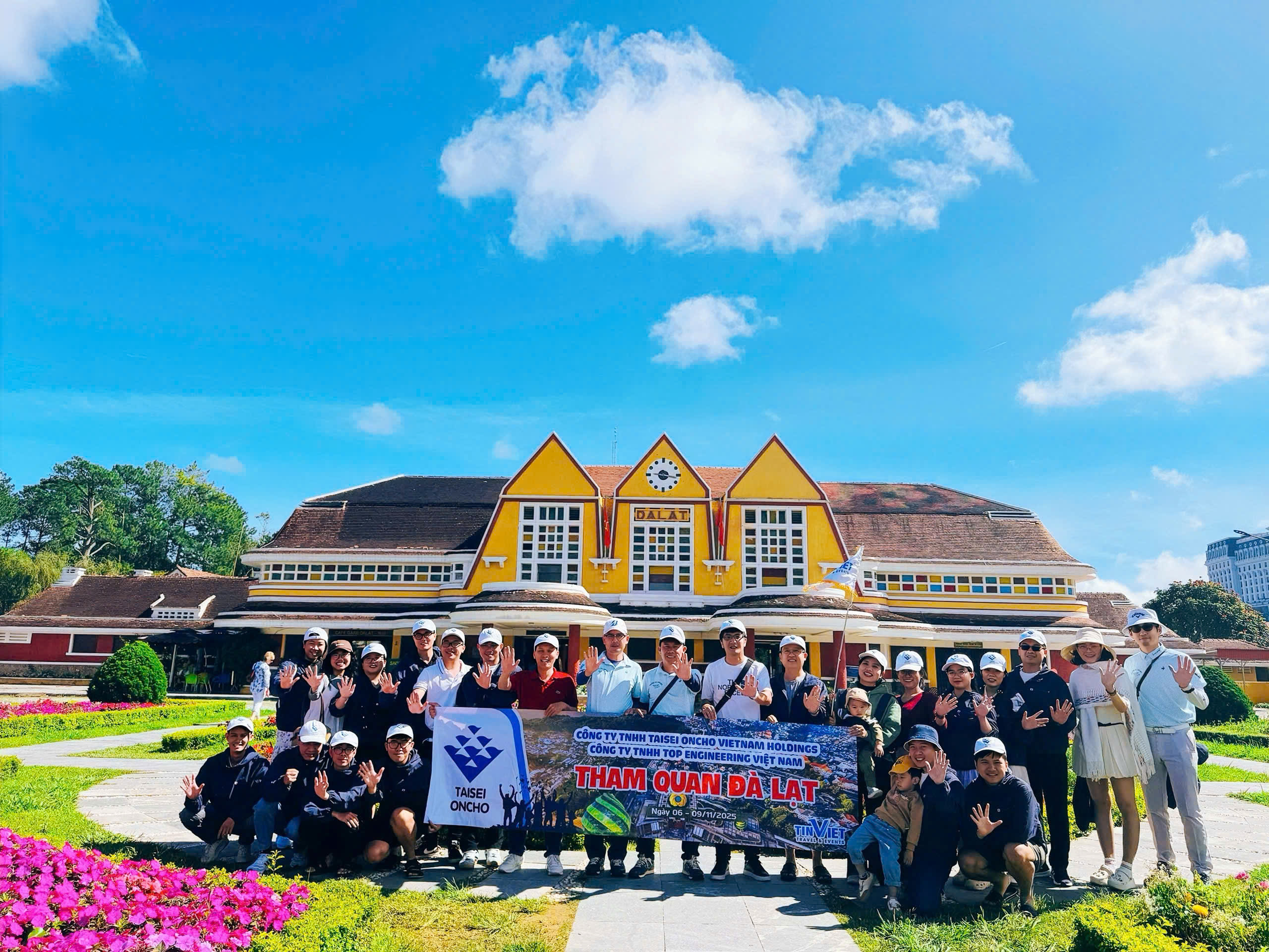 Experiencing the historic Da Lat train during TEVC Team Building